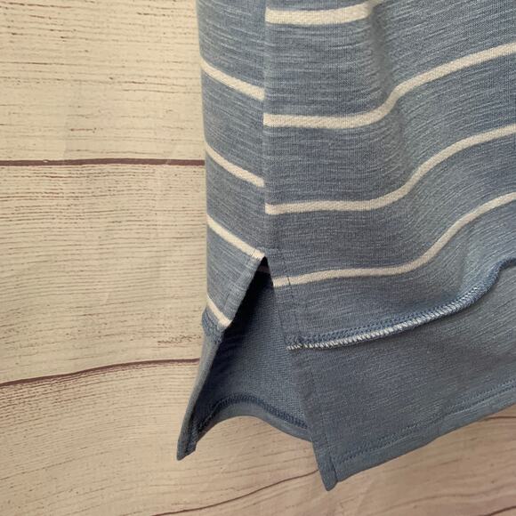 First Love by Lovelyn Blue and White Striped Shirt Short Sleeve Size Medium - Picture 11 of 15